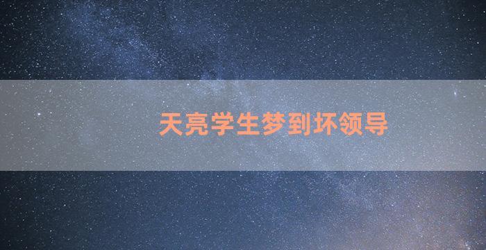 天亮学生梦到坏领导