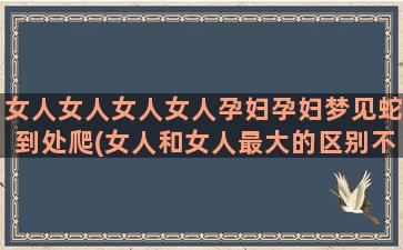 女人女人女人女人孕妇孕妇梦见蛇到处爬(女人和女人最大的区别不是相貌)