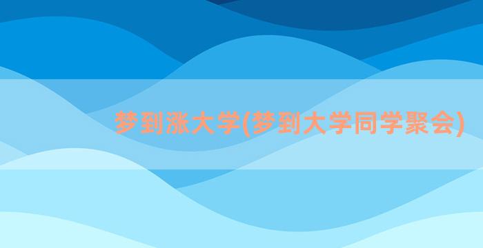 梦到涨大学(梦到大学同学聚会)