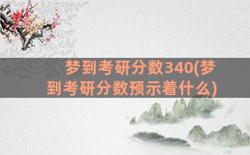 梦到考研分数340(梦到考研分数预示着什么)