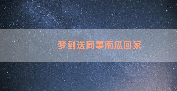 梦到送同事南瓜回家